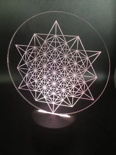 Crystal Grid Sacred Geometry LED Lamp