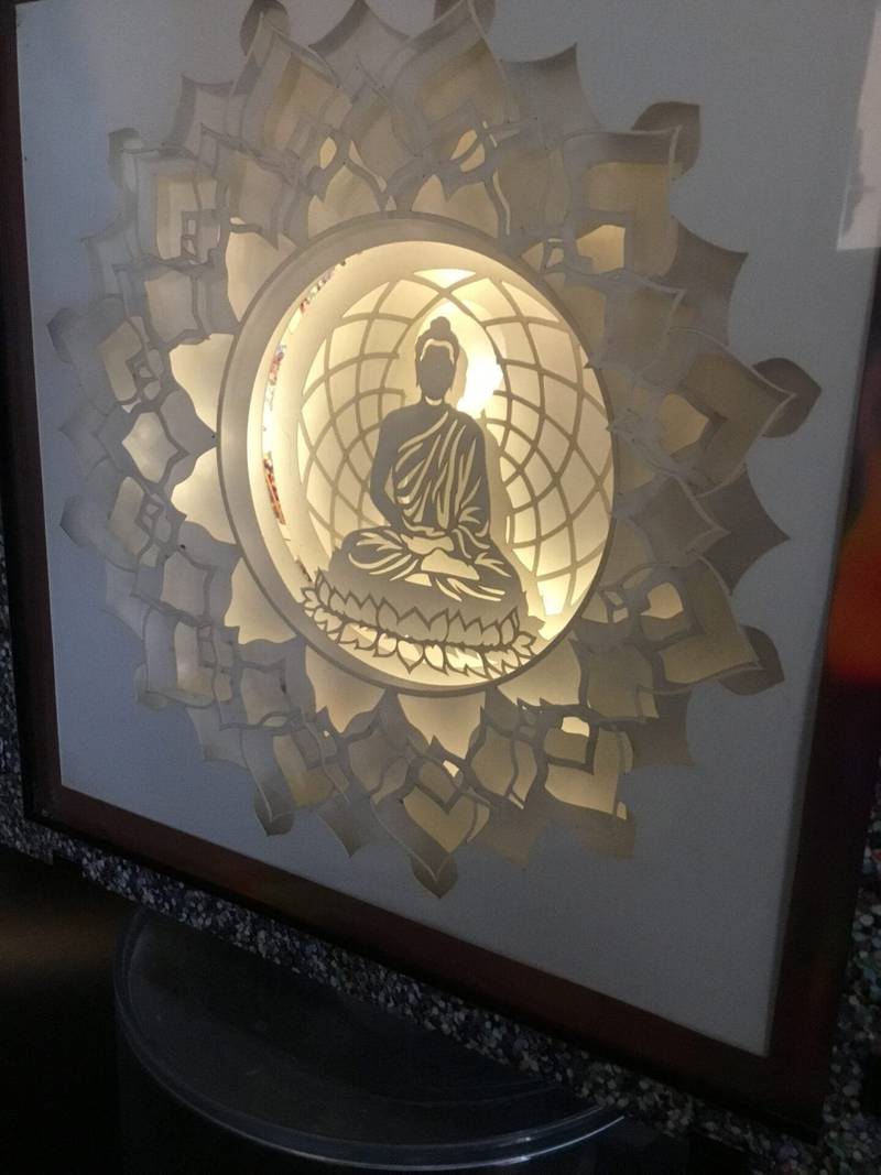 Zen Illumination: Buddha's Serene Shadow Box - Image 8