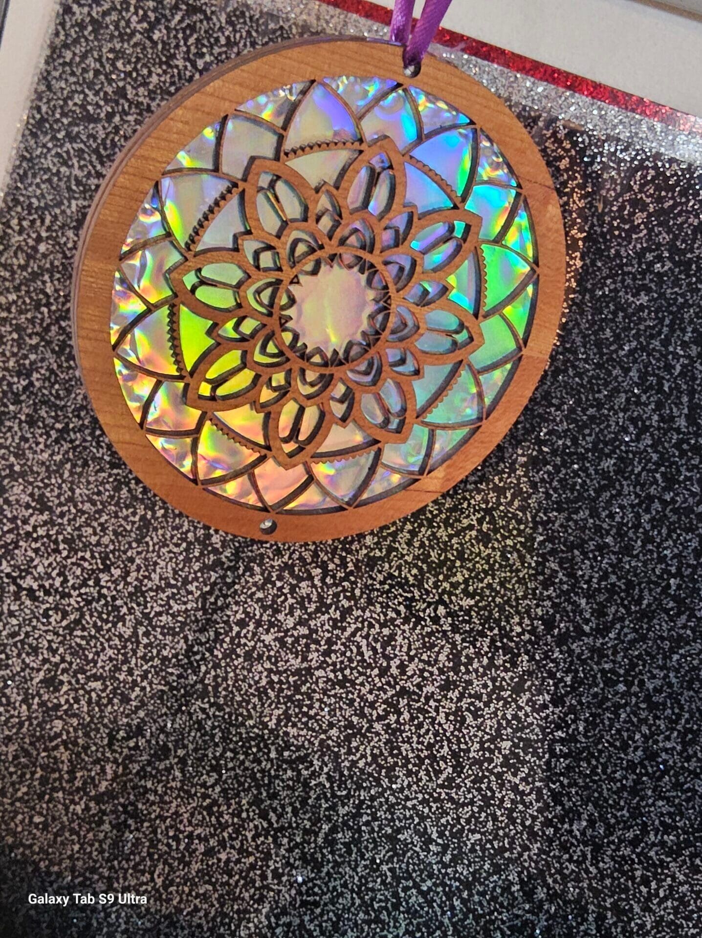 Retro Radiance: Upcycled CD Suncatcher Symphony Window décor - Image 9