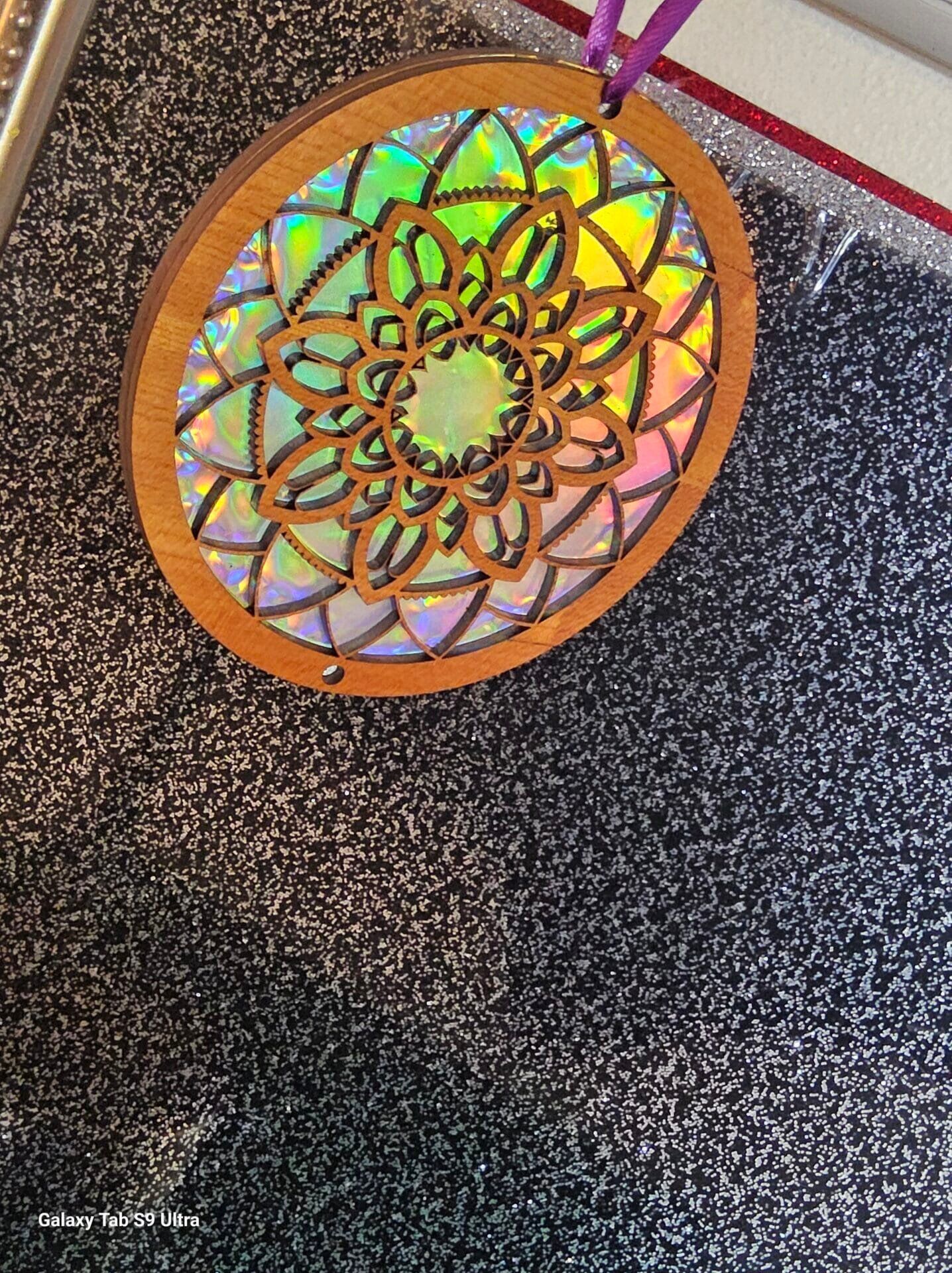 Retro Radiance: Upcycled CD Suncatcher Symphony Window décor - Image 10