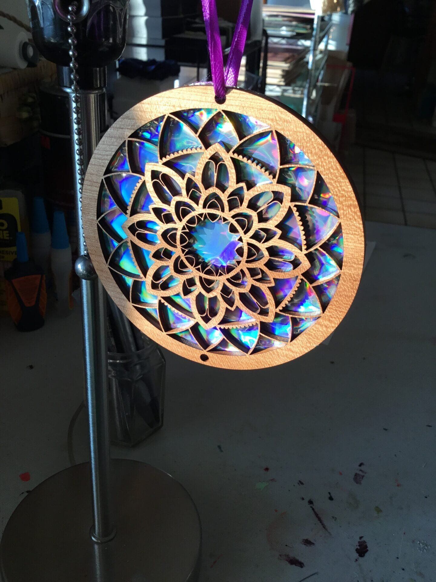 Retro Radiance: Upcycled CD Suncatcher Symphony Window décor - Image 2