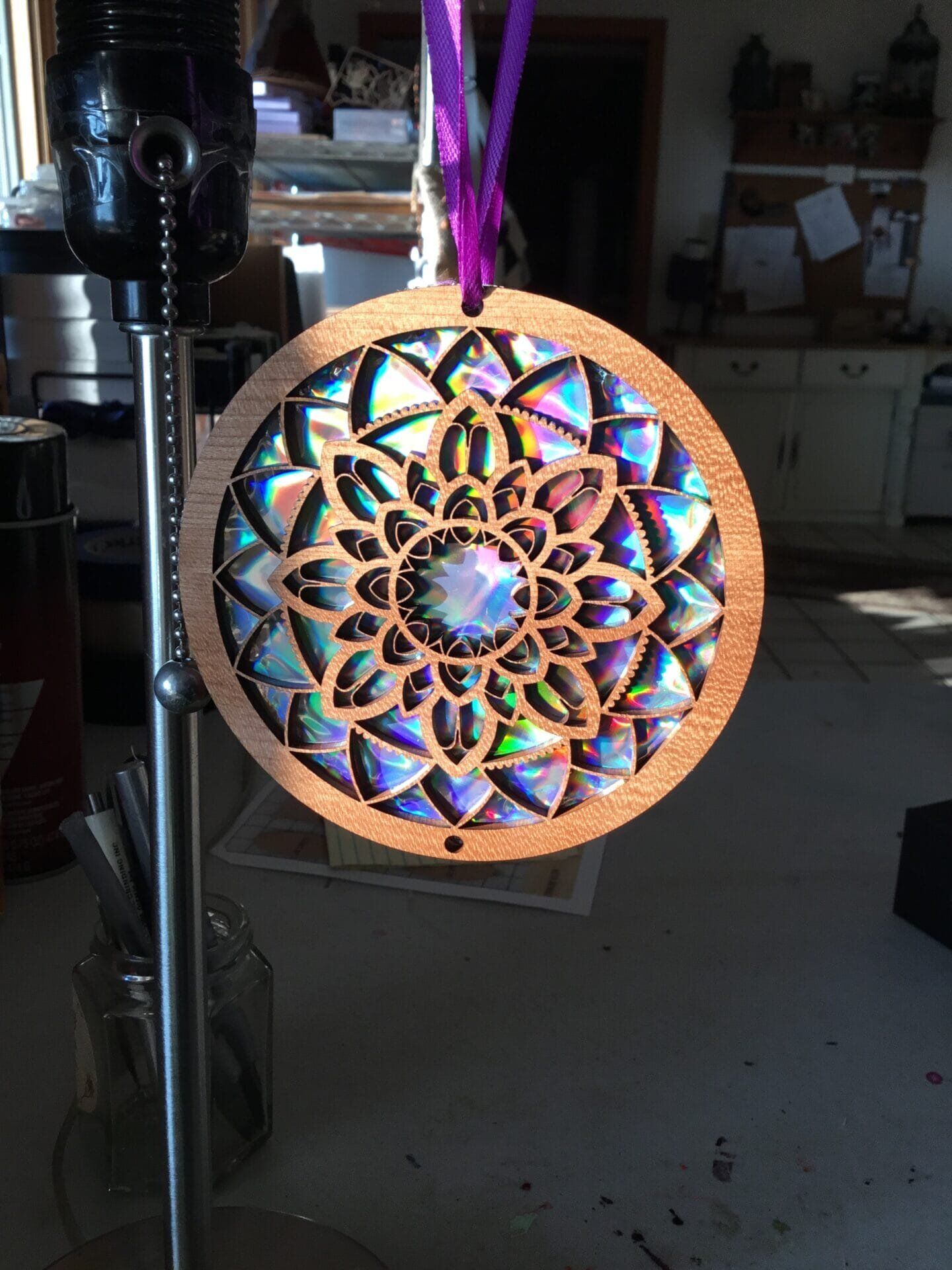 Retro Radiance: Upcycled CD Suncatcher Symphony Window décor - Image 3
