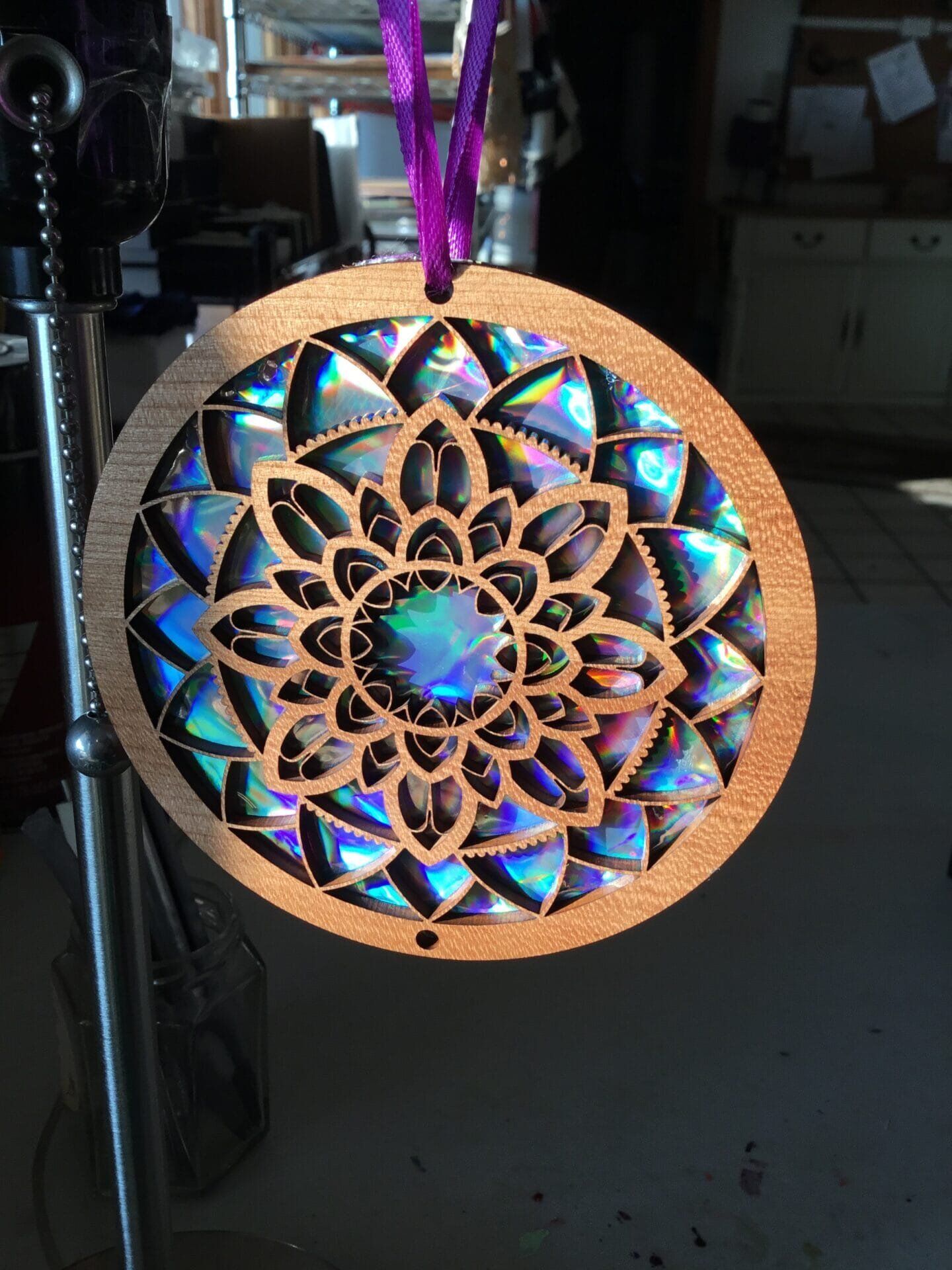 Retro Radiance: Upcycled CD Suncatcher Symphony Window décor - Image 5
