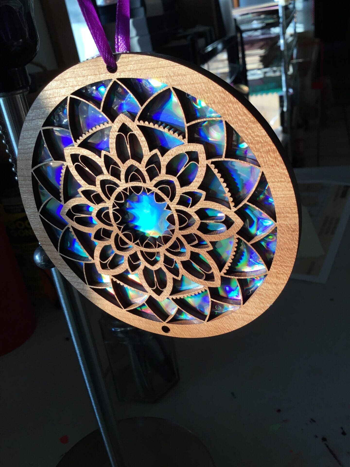 Retro Radiance: Upcycled CD Suncatcher Symphony Window décor - Image 6